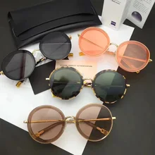 Gentlen sunglasses the whip Designer ladies Round Multicolor Mirror sun glasses Vintage Style Female oculos sunglasses for women