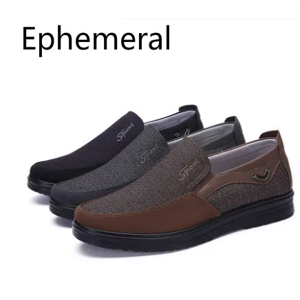 

Men's Loafers slip-ons Spring Cloth Shoes Round Toe China Peking Footwear causal wide fit for Beach 50-7 Black Grey Brown Newest