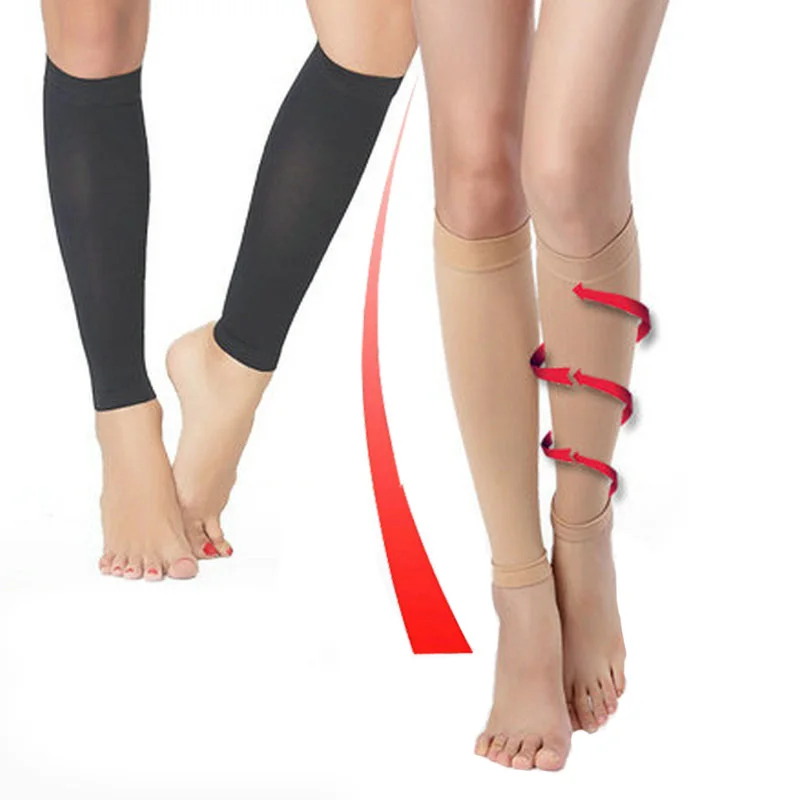 

1 Pair Compression Calf Protector Women Secondary Elastic Anti-curvature Sports Leg Support Sleeve Basketball Running LegWarmers