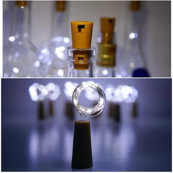 

10pcs 20 Super Bright Waterproof Solar Wine Bottle Cork Shaped String Light 10 LED Night Fairy Light Lamp For Christmas Party#es