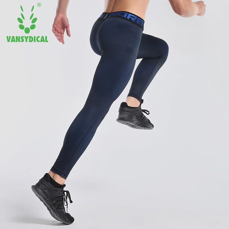 Vansydical компрессионные штаны спортивные колготки для бега мужские Леггинсы одежда