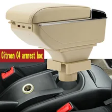 Для Citroen C4 подлокотник коробка центральный магазин коробка содержание Citroen подлокотник коробка продукты интерьера хранения центральной консоли