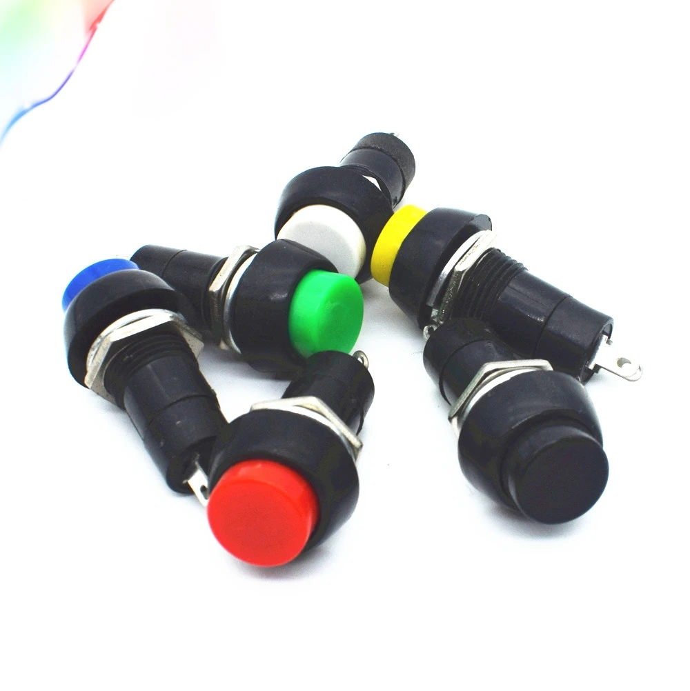 

1pcs 12mm Plastic Push Button Switch Momentary Switchs 3A 250V AC 2PIN 6Color