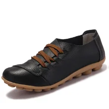 women genuine leather shoes women flats causal nurse shoes woman round toe flexible driving walking loafer women shoes