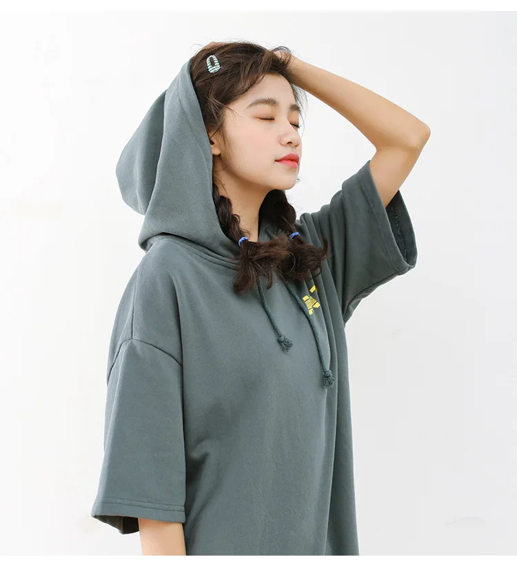 Hooded Mini Dress Women Slim Package Hip Short Dress With Hat (2)