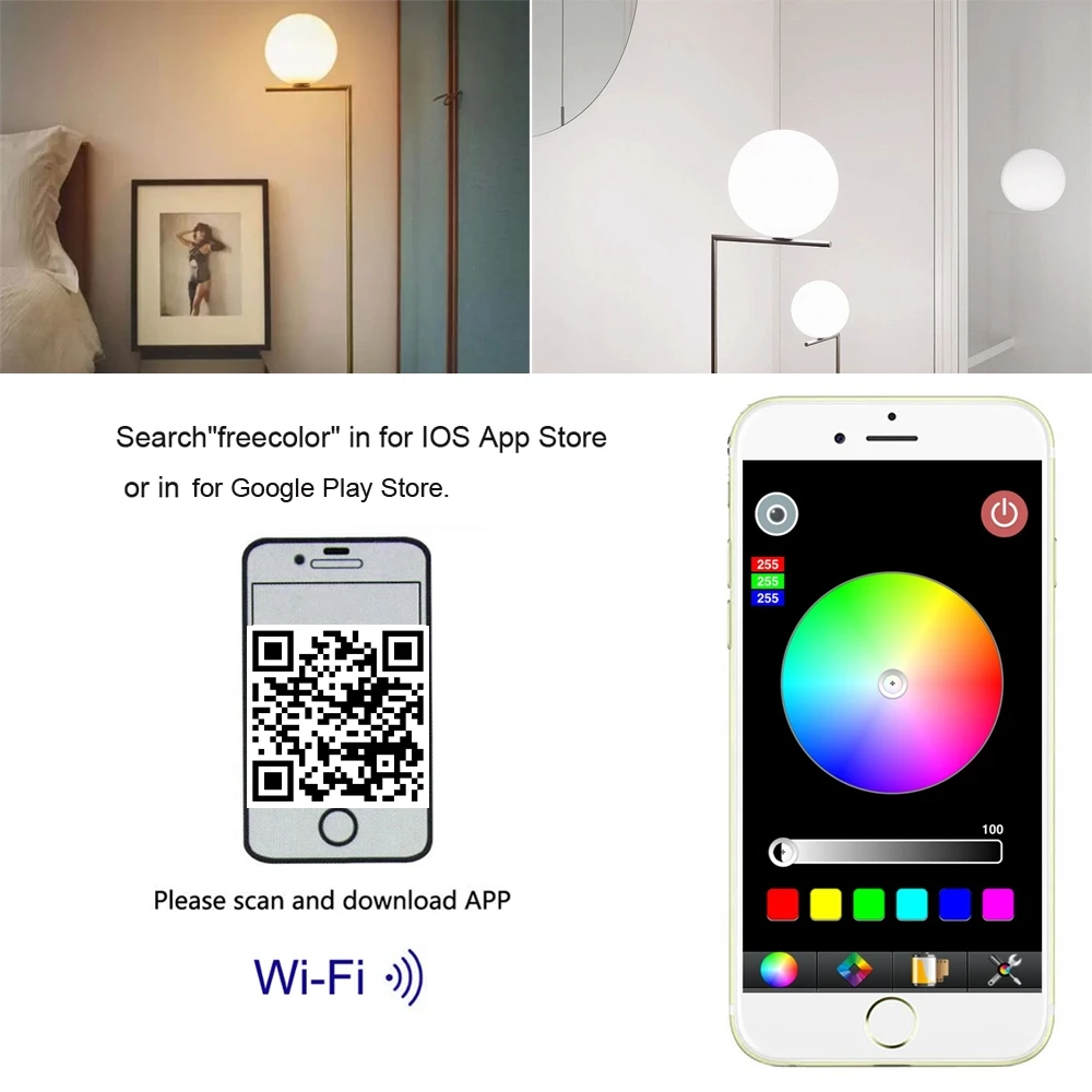

Wireless RGB Wifi LED Strip Controller for iOS iPhone Android Smartphone Tablet