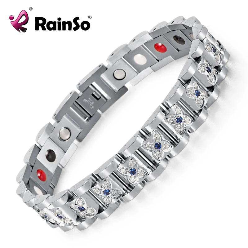 Мода горный хрусталь браслеты и для Для Женщин Посеребренные Кристалл Магнитный био браслет леди ювелирные изделия OSB-1539SFIR