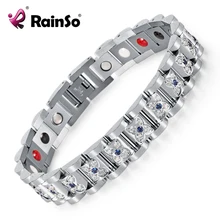Мода горный хрусталь браслеты и для Для Женщин Посеребренные Кристалл Магнитный био браслет леди ювелирные изделия OSB-1539SFIR