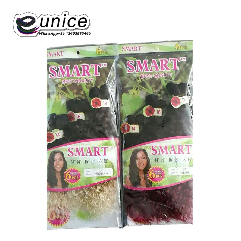 6pieces hair synthetic weaving Jerry curly ombre braiding hair weft extensions high temperature fiber (6)