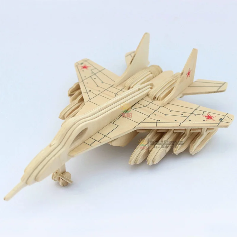 Mig 3D самолет деревянные пазлы ручной работы деревянный дети пазл детские