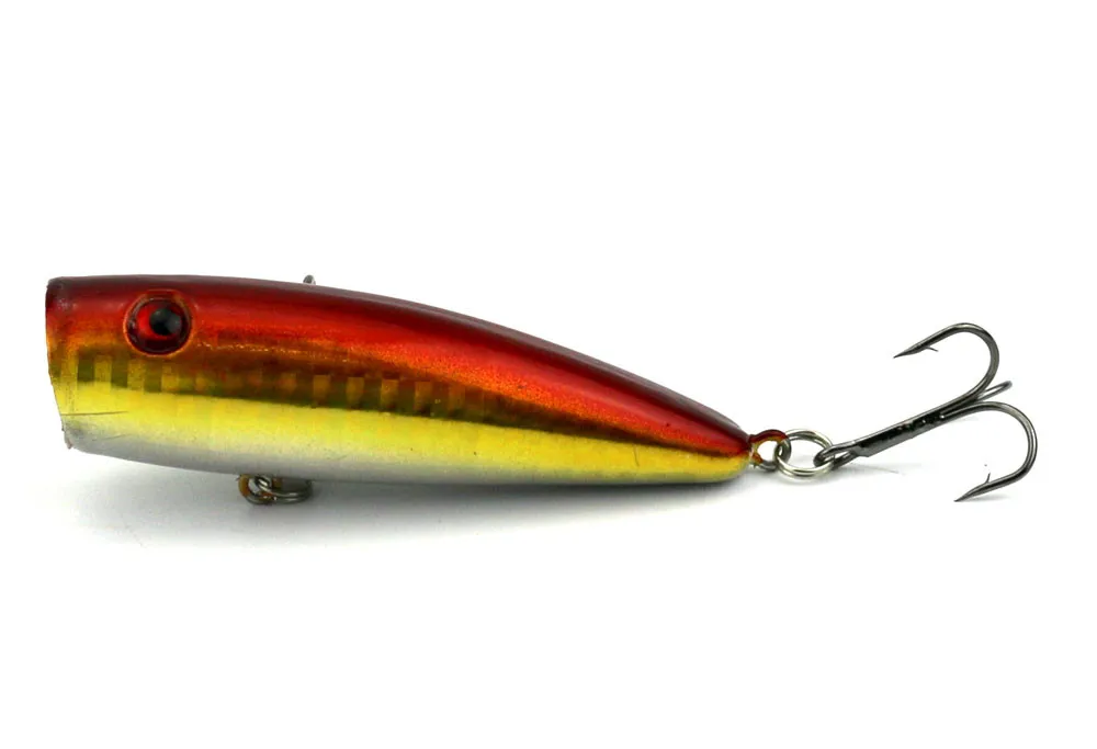 Iscas de Pesca Hengjia cm Popper Top Água Rígido Plástico Abs Oscilação Pike Baixo Pesca Tackles 50 Pcs 9g 7 10 Iscas artificiais