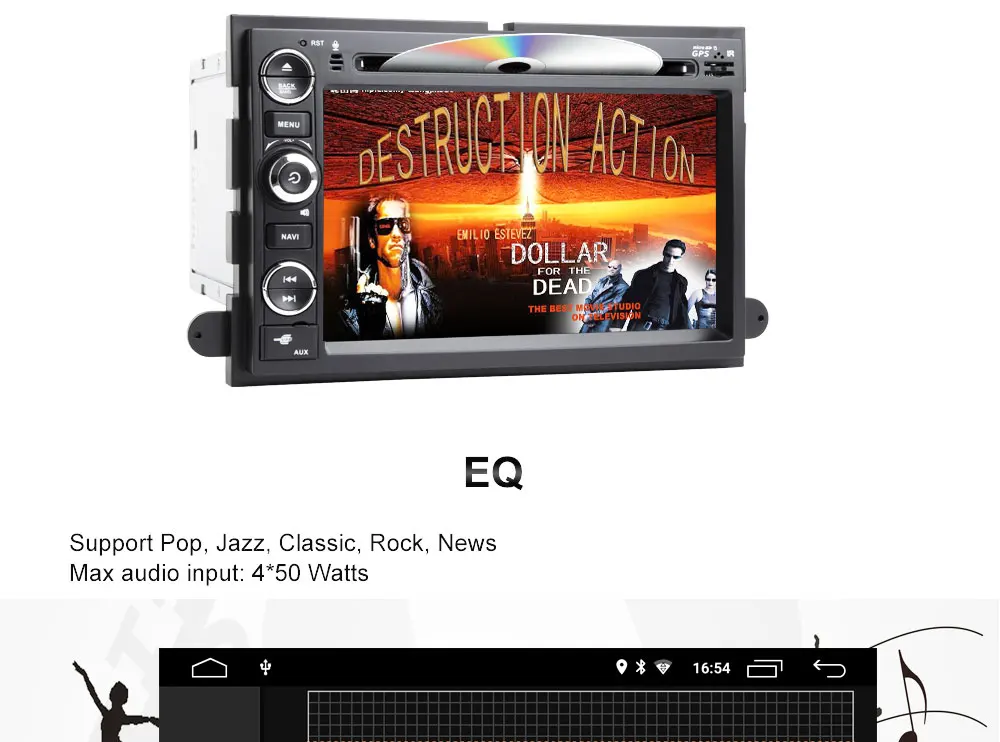 Excellent Car Multimedia player  Android 8.1 Autoradio CAR DVD player For FORD/F-150/Mustang/Explorer/Kuga/Edge Radio FM wifi 3G BT 13