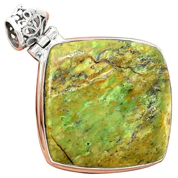 

Lovegem SERAPHINITE OPALITE Pendant 925 Sterling Silver Jewelry, 45 mm, AP2121
