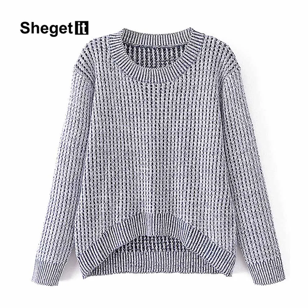 Shegetit Winter Sweater Women Pullovers Long Sleeves O