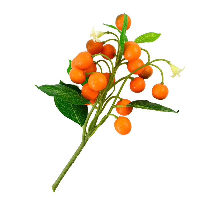 

TB040 The simulation model of Kumquat false fruit on the branch plant wall decoration kumquat foam fake