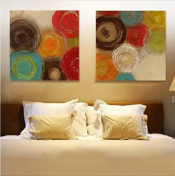

Alec Monopoly Colored circles modern abstract painting decorative artist canvas wall art free shipping for home office