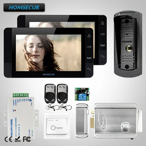 

HOMSECUR 7" Video Door Entry Phone Call System+Black Monitor for Apartment TC041 + TM703-B