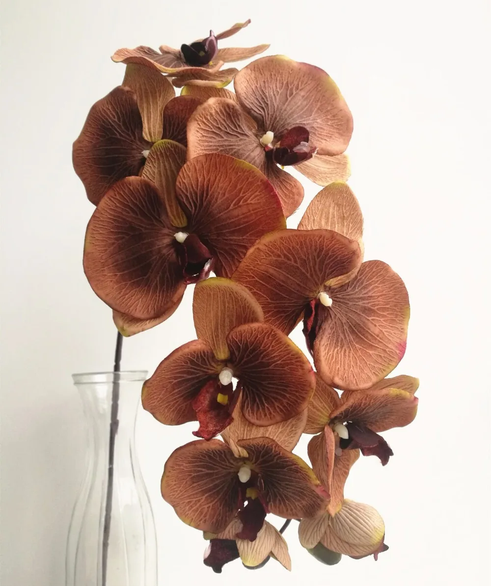 6 шт Мотылек орхидеи фаленопсис; бабочки; орхидеи “Цветок” с крупными Размеры головки 6 цветов для свадьбы декоративные искусственные цветы