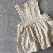 Г. платья для маленьких девочек корейское японское Летнее Детское платье для девочек льняная одежда принцессы с оборками детская одежда для девочек