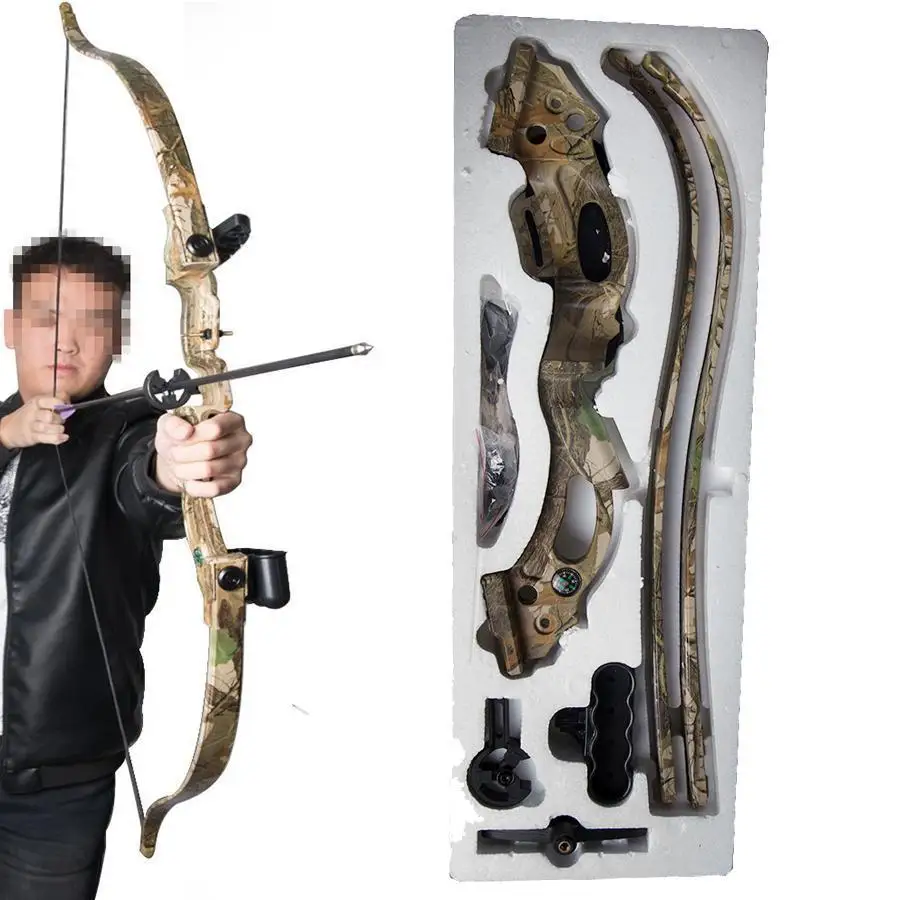 ABS 48" Archery Recurve Bows and Arrows Camouflage Target Shooting