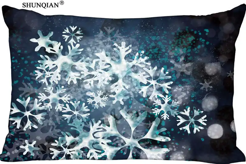 

New Snowflakes Pillow Case Custom Wedding Pillowcase Cover Cases Gift Zippered Rectangle Pillow Case