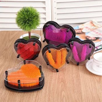 

Plastic toy funny game Pinart 3D clone shape pin art lover heart variety colorful needle birthday gift get face palm model 1pc
