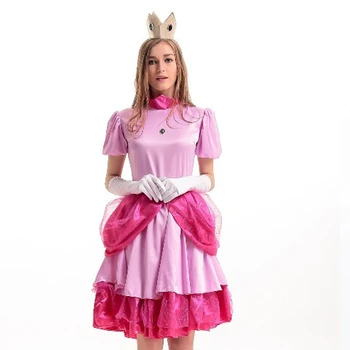 

Super Mario Princess Peach Costume Halloween Book Week Sweet Princess Peach Cosplay Fantasia Outfit