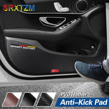 

SRXTZM Newest Car Interior Door Anti Kick Mat Protective Pad Sticker Accessories For Mercedes-Benz w204 w205 w213 C E Class 1set