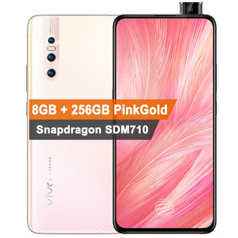 8GB 256GB PinkGold Мобильный телефон vivo X27, 8 Гб ОЗУ, 256 Гб ПЗУ, Восьмиядерный процессор Snapdragon 710, 6,39 дюймов, 9,0 МП камера, Android, разблокировка экрана телефона - Цвет: 8GB 256GB PinkGold