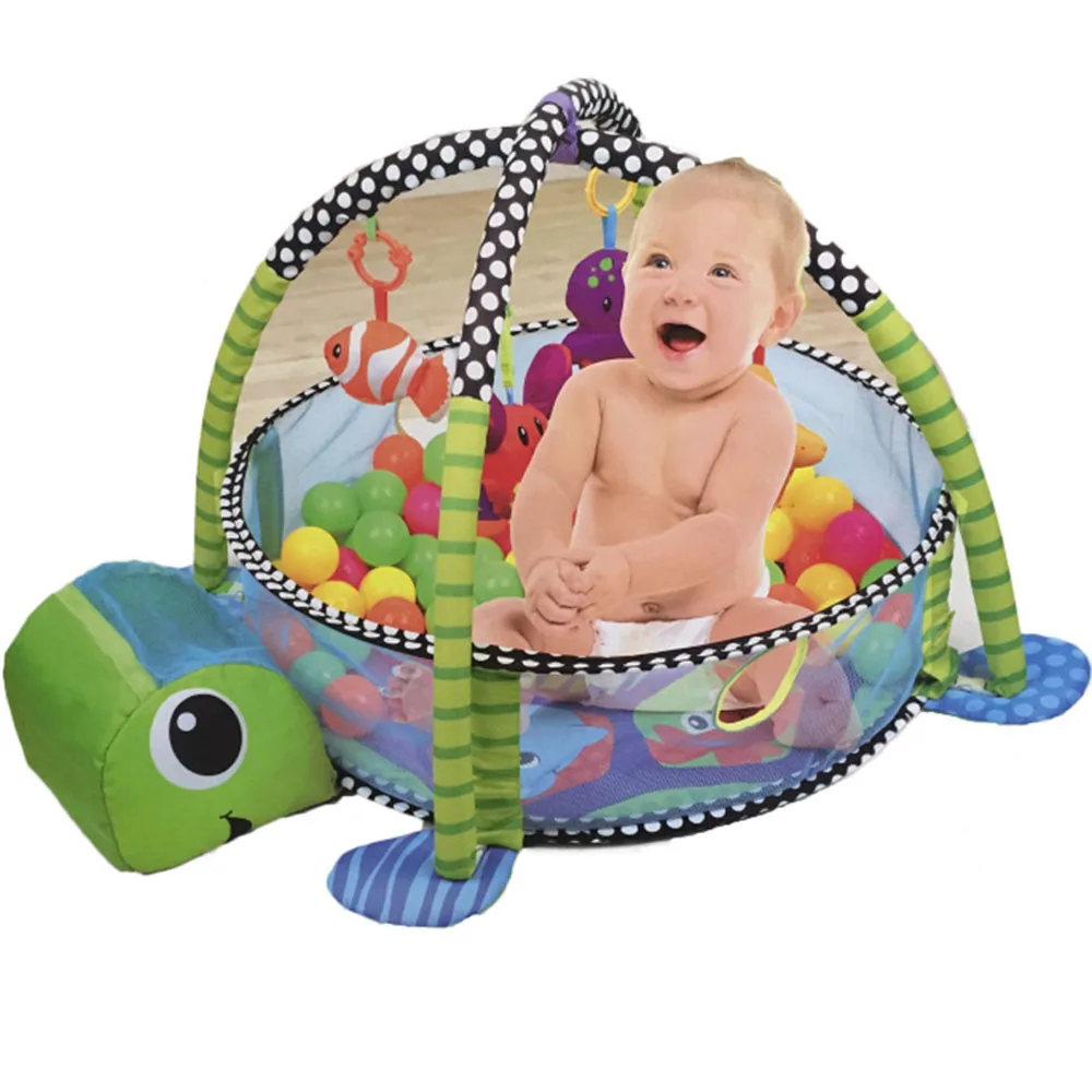  lion Baby Play Mat 0-1 Year playmat gym carpet crawling mat in the nursery Turtle toy net support 3