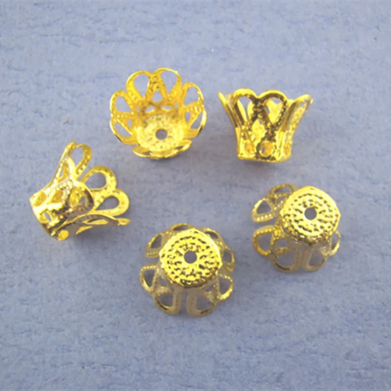 500Pcs Ornate Filigree Bell End Beads Caps DIY Jewelry Making 7x9mm