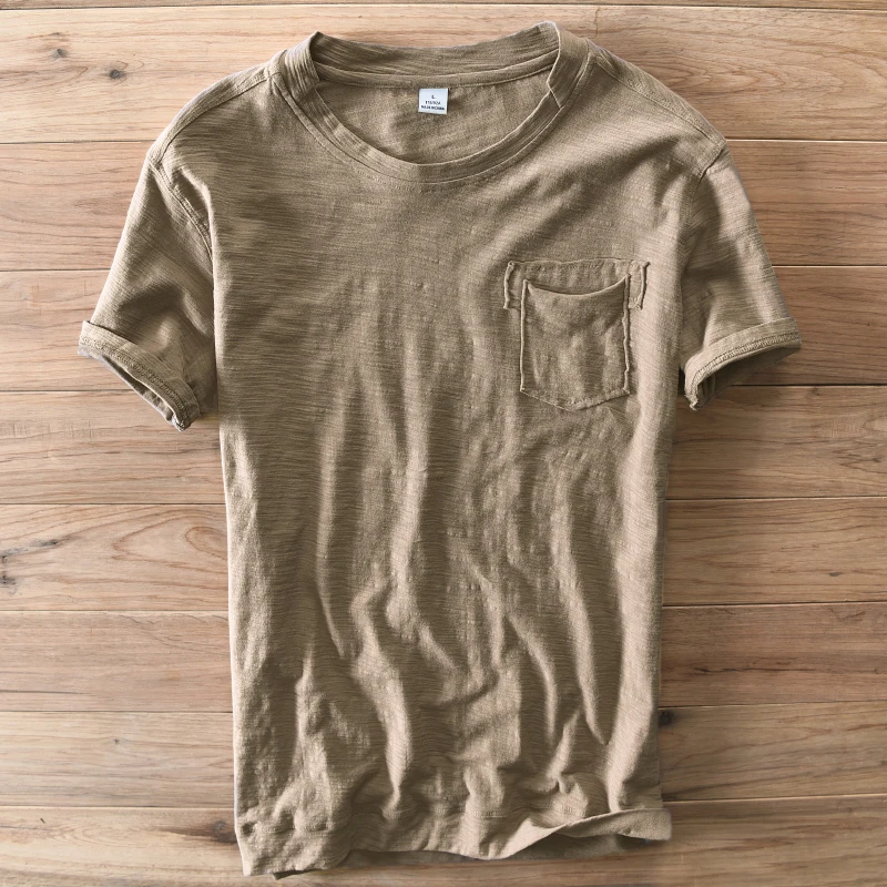 

Italy Brand Suehaiwe's Summer Men T-Shirt Casual Cotton Short-Sleeved O-Neck Coffee Color T shirt Men Fashion Clothing Camisa