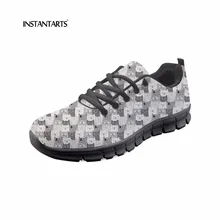 INSTANTARTS Новинка весны Женские туфли-лодочки 3D кошка головоломки Дизайн Женщины Комфорт Повседневное милые кроссовки для девочек-подростков zapatos mujer