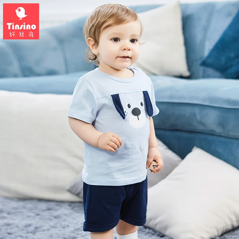 Tinsino Children Boys Summer Clothing Sets Infant Boy Cute Cartoon Dog