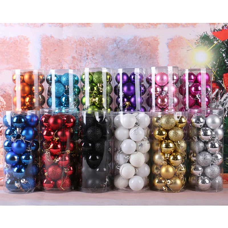 

TPXCKz 24pcs Christmas Tree Decor Ball Bauble Xmas Party Hanging Ornament Home DIY Kid Craft Toy Gift 2018 New 40mm