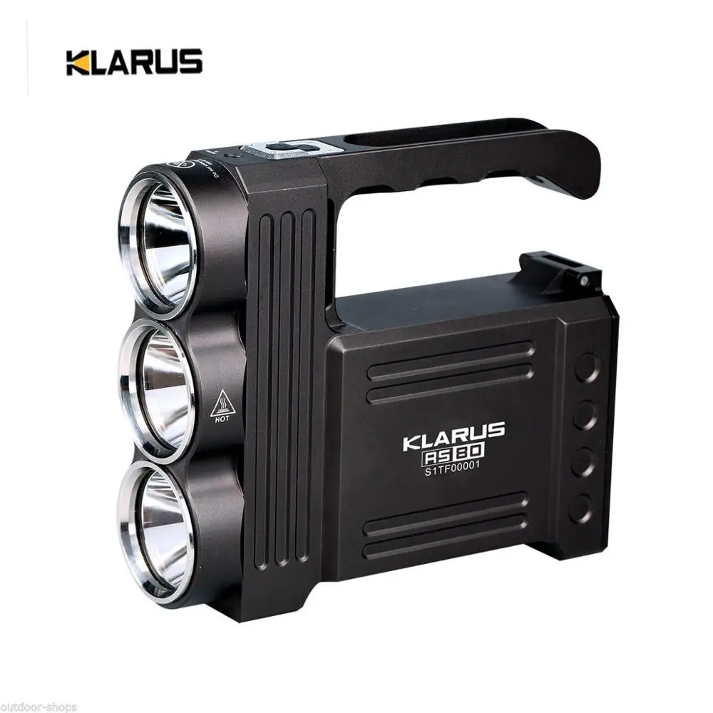 Klarus RS80 3 CREE XM L2(U2) Rechargeable Torch 3450 Lumens flashlight
