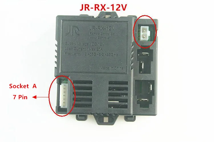 JR-RX-12V/6 V Детский Электрический автомобиль bluetooth пульт дистанционного управления и приемник, плавный пусковой контроллер JR-RX и HY-RX-2G4 - Цвет: JR-RX-12V Socket A