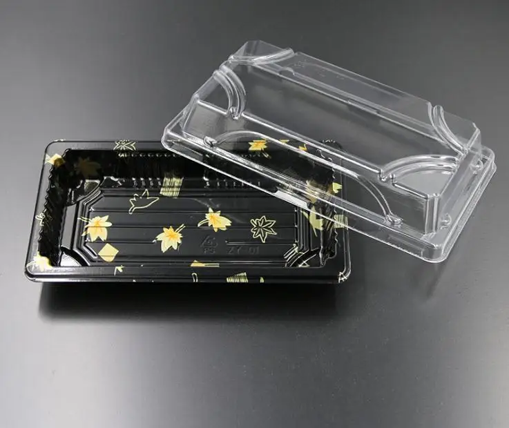 

600 sets Japanese-style Clear Plastic Lunch Box Dinnerware Boxes Disposable Food Container Sushi Box Take Away