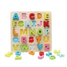 Деревянные 3D головоломки игрушка количество буквы английского алфавита доска соответствия игра
