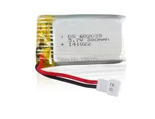 Ewellselling-batterie li-po 3.7V 380mah, pour voiture RH803 R/C H107 X4 2.4G, 4 canaux R/C quadrirotor R/C hélicoptère drone