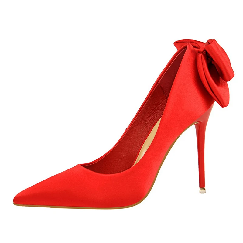 

Women Shoes High Heels Womens Sexy Shoes High Heels Party Shoe Pumps Woman Pumps Bowtie Heel Wedding Shoes 1717-1