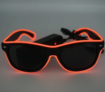

DJ Bright SunGlasses Classic Gift EL glasses EL Wire Fashion Neon LED Light Up Shutter Shaped Glow Rave Costume Party Free ship