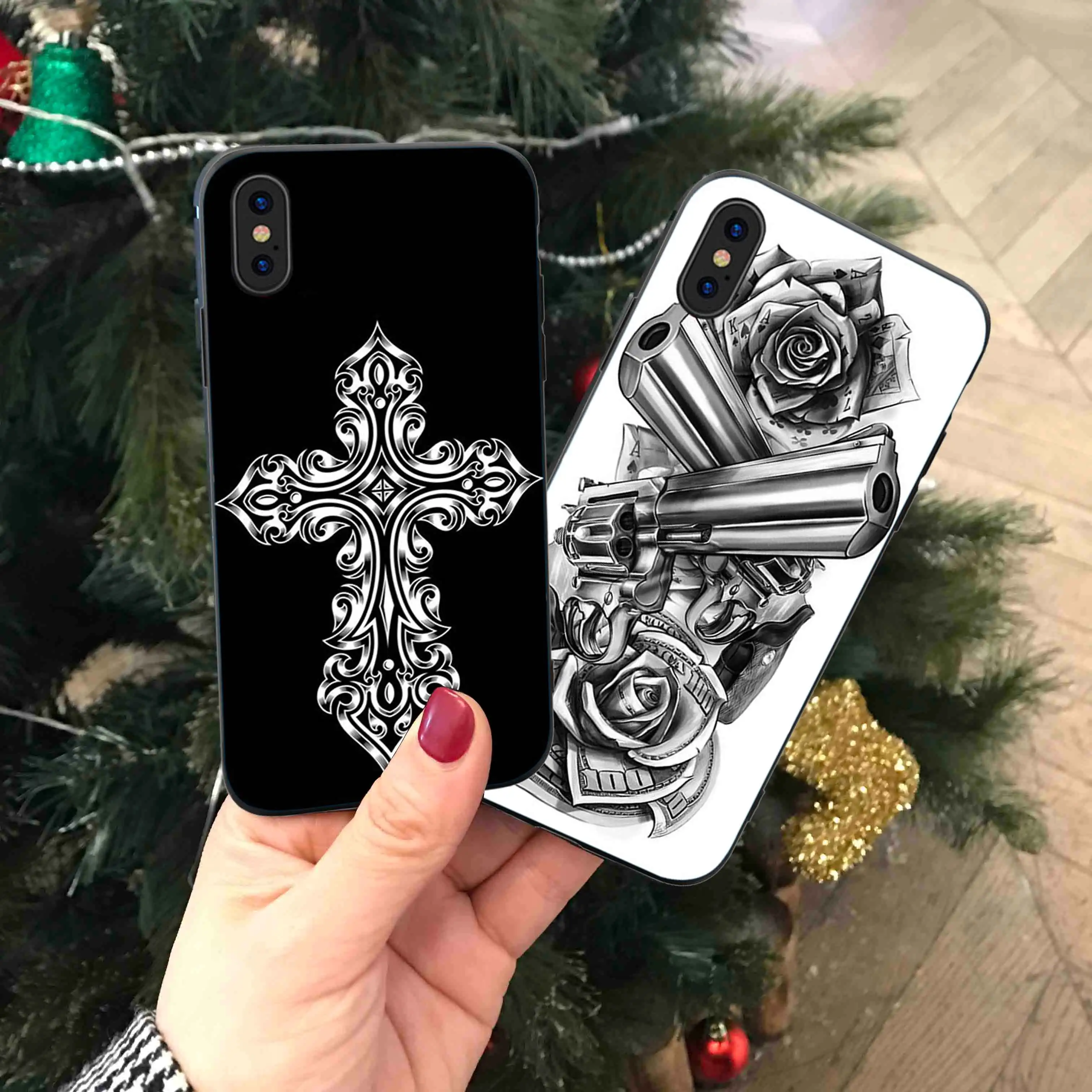 RKQ панк Рок пистолет Роза Стиль чехол для телефона huawei P Smart P10 P20 P30 Lite 2019 Honor 7X8X9 mate 10