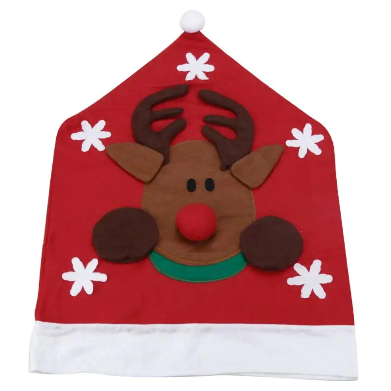 Рождественские украшения для дома спинки стула Снеговик Санта Клаус стул с изображением оленя назад Navidad Natal Новогодние рождественские украшения - Цвет: Elk