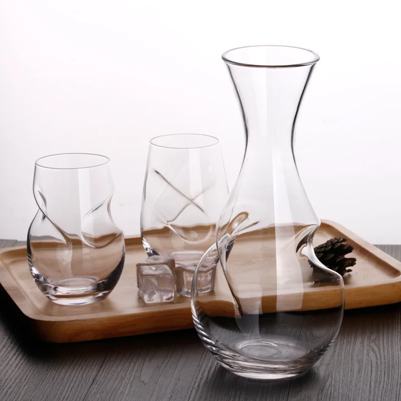 Eleton Набор чашек для виски, чашка для большого пальца, кувшин для вина, графин для вина, кувшин для воды, контейнер для вина, диспенсер, аэратор для вина, стеклянный графин