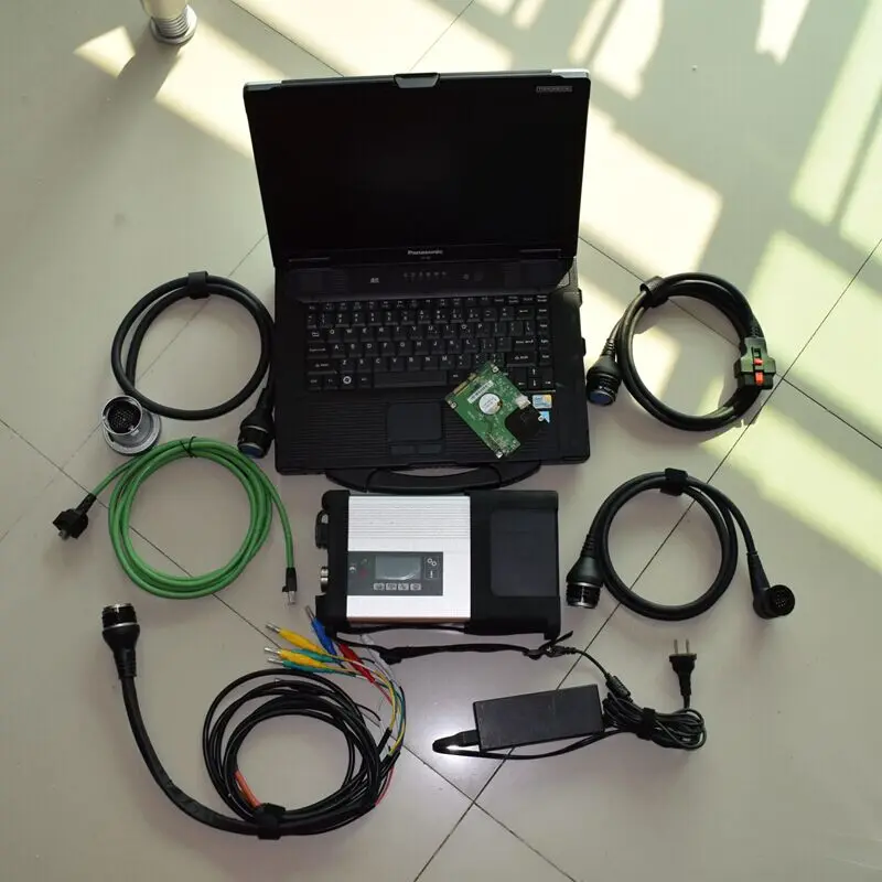  Multiplexor mb star c5 con cables 201912 software más reciente 320gb hdd con ordenador portátil cf5