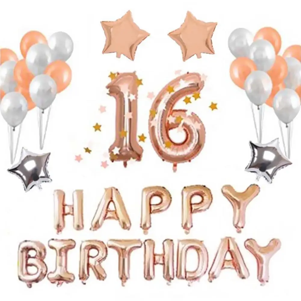 

Rose Gold Party 16th 21st 30th Birthday Balloon Number Birthday Party Decorations Wedding Helium Balloons Suit