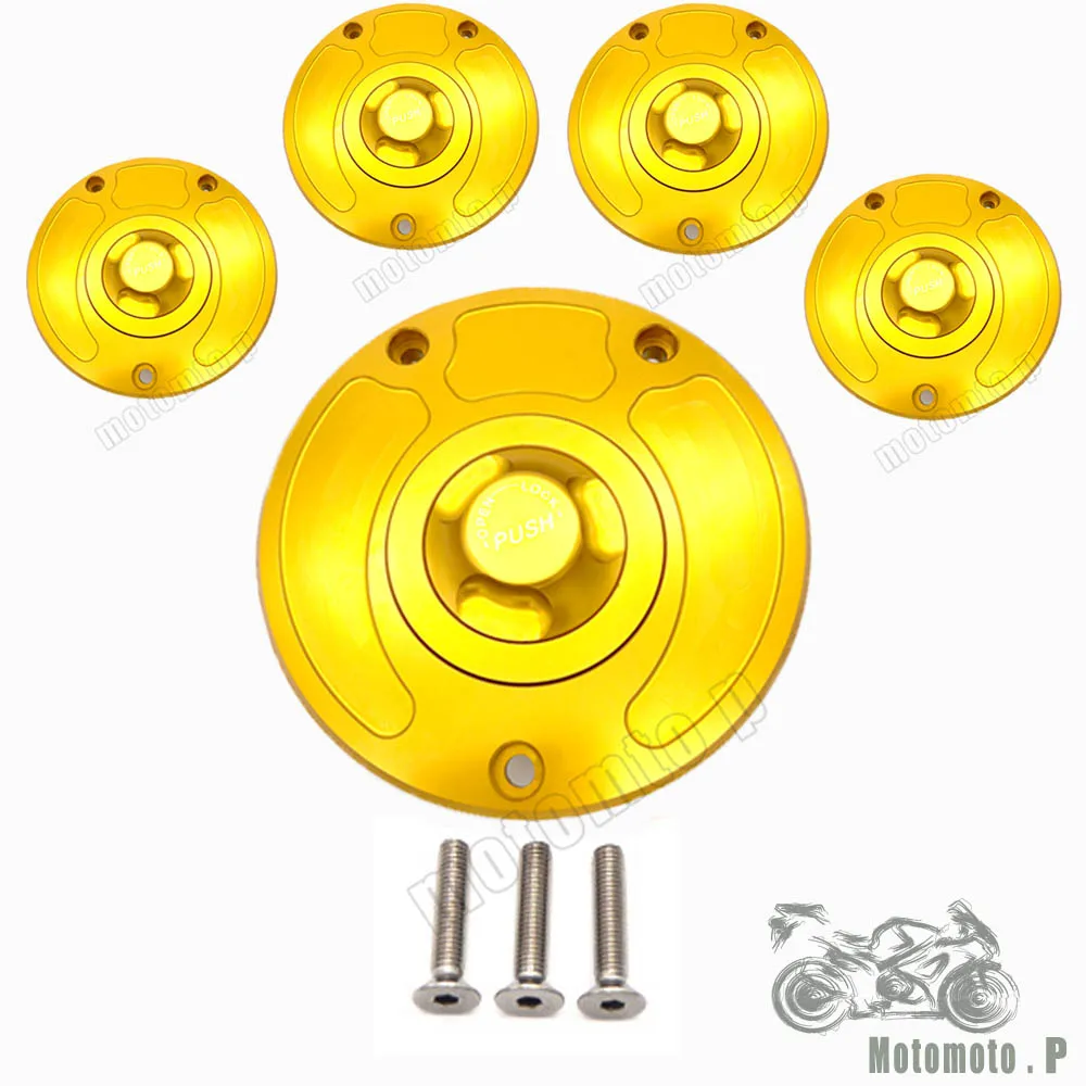 Motorcycle New CNC Aluminum Fuel Gas CAPS Tank Cap tanks Cover With Rapid Locking For KAWASAKI