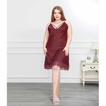 

4XL Plus Size Sexy Lace Hang Neck Sexy Temptation Big Yards Appeal Sexy Lingerie Dress Summer Knee-Length Sleeveless