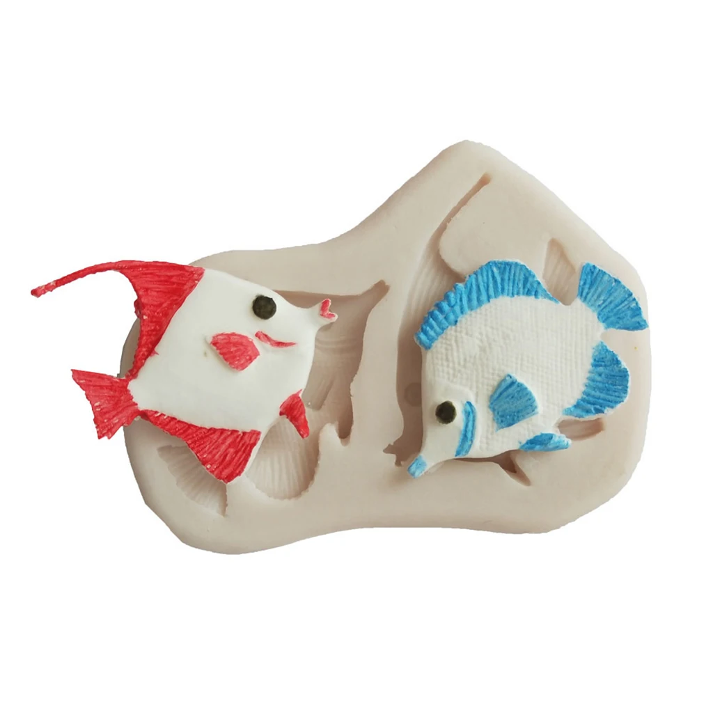Food Shaping Tools Kiss Fish 3D Silicone Molds Fondant Cake Chocolate Shaping MOULDS Kitchen Tools 1Set/2pcs